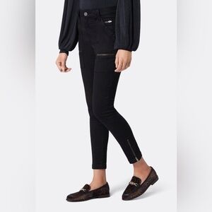 Joie Black Velvet Zipper Utility Moto Jeans Park Skinny Mid Rise Pants size 26